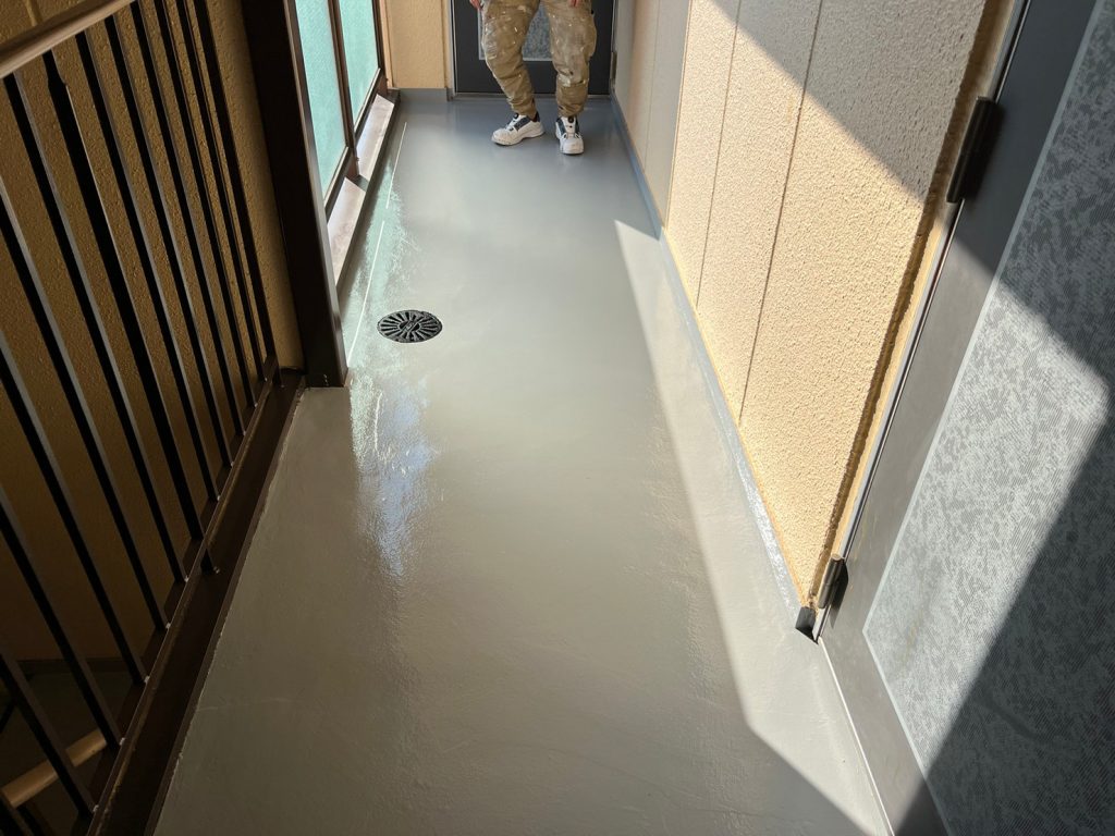 マンションの廊下防水工事　大阪市生野区