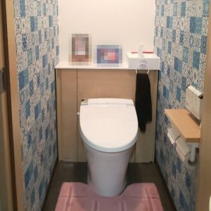 キャビネット付きトイレ交換工事