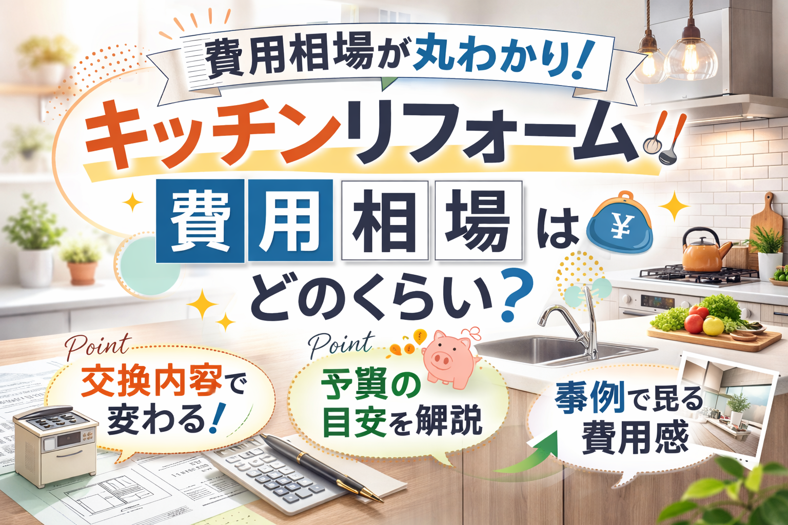 キッチンリフォームの費用相場はどのくらい？後悔しないための基礎知識