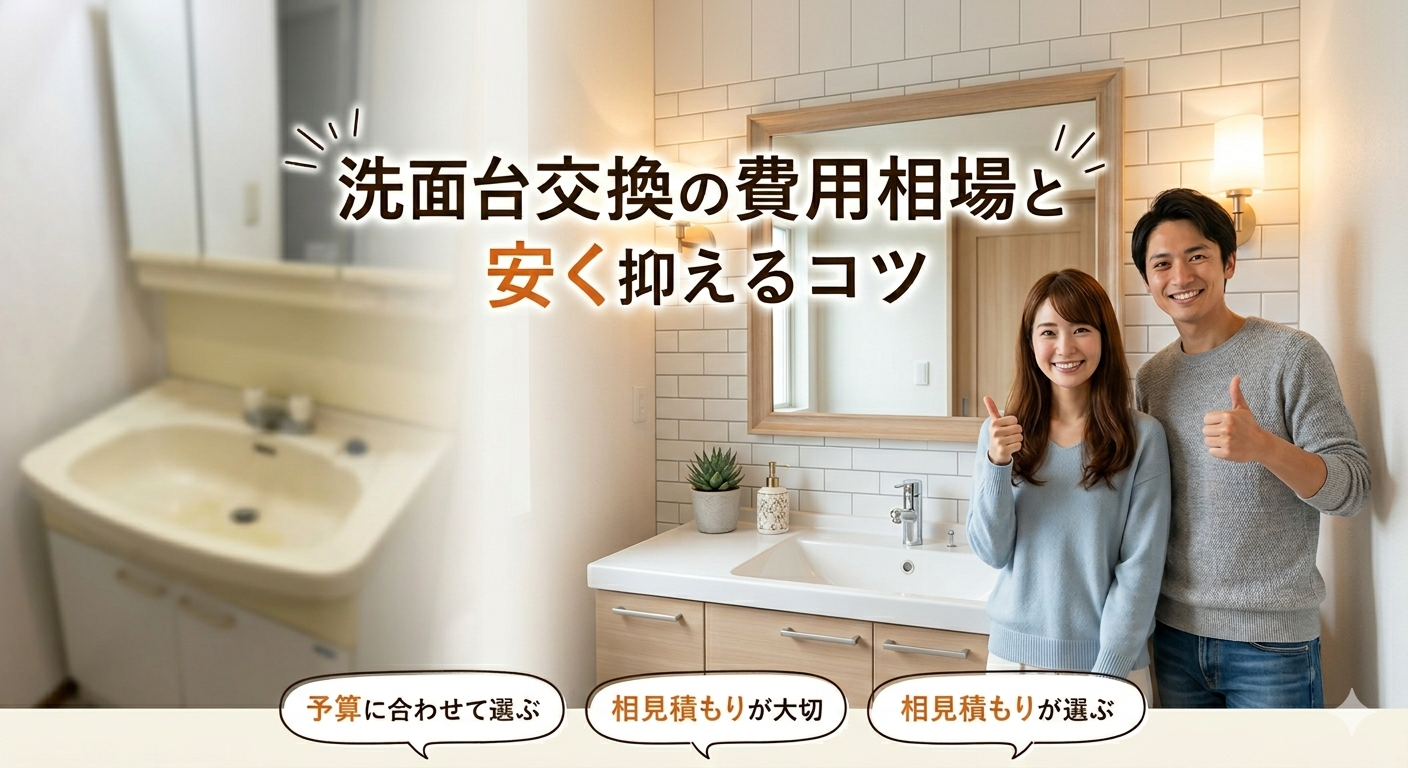 洗面台交換の費用相場と安く抑えるコツ