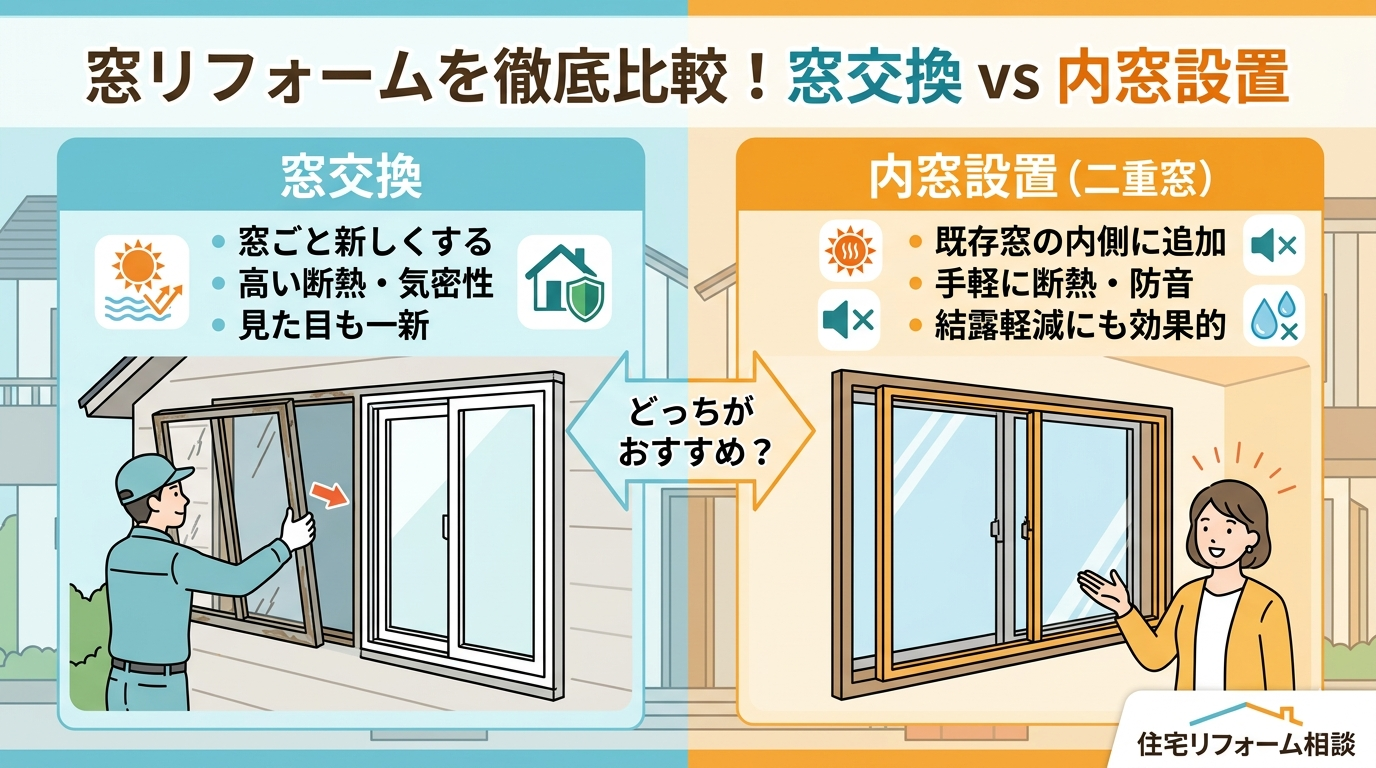窓交換と内窓設置、どちらがおすすめ？