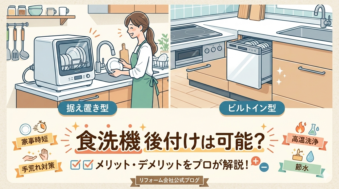 食洗機後付けは可能？メリット・デメリットを解説