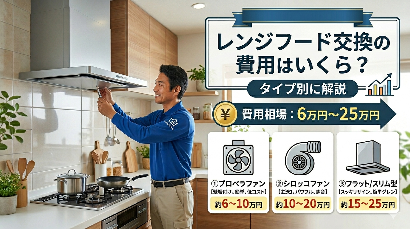 レンジフード交換の費用はいくら？タイプ別に解説