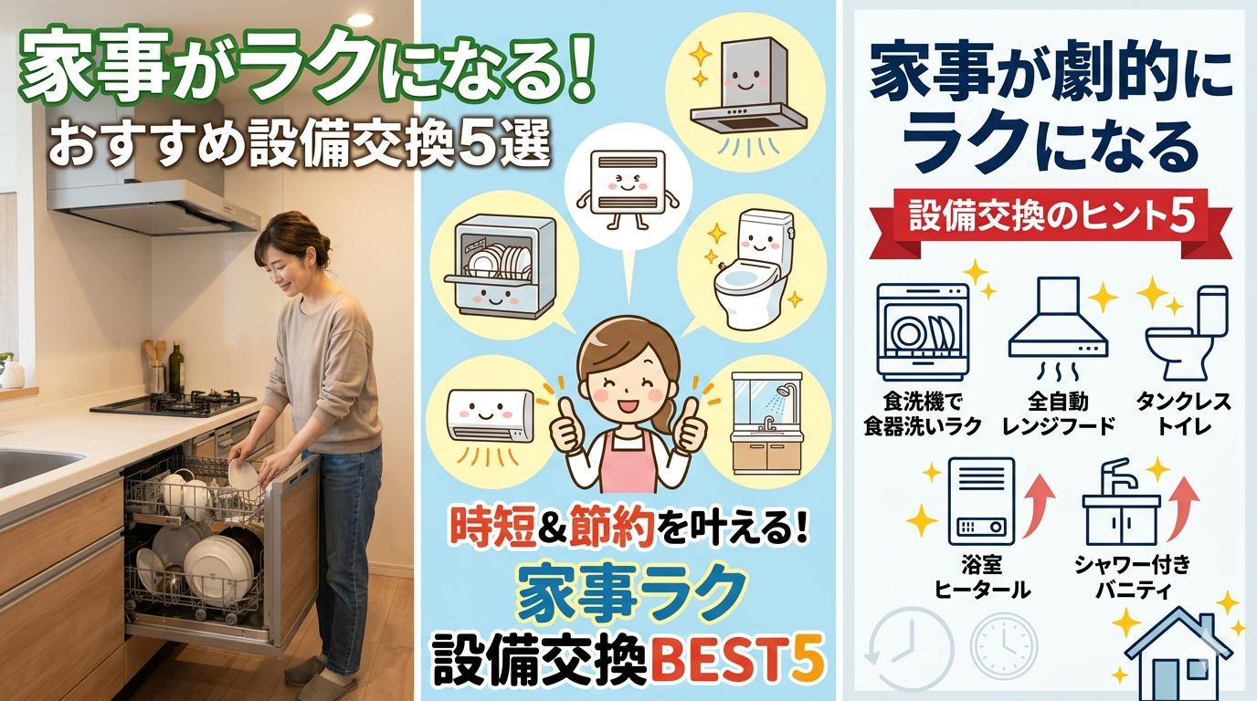 家事がラクになるおすすめ設備交換5選