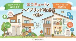 エコキュートとハイブリッド給湯器の違い