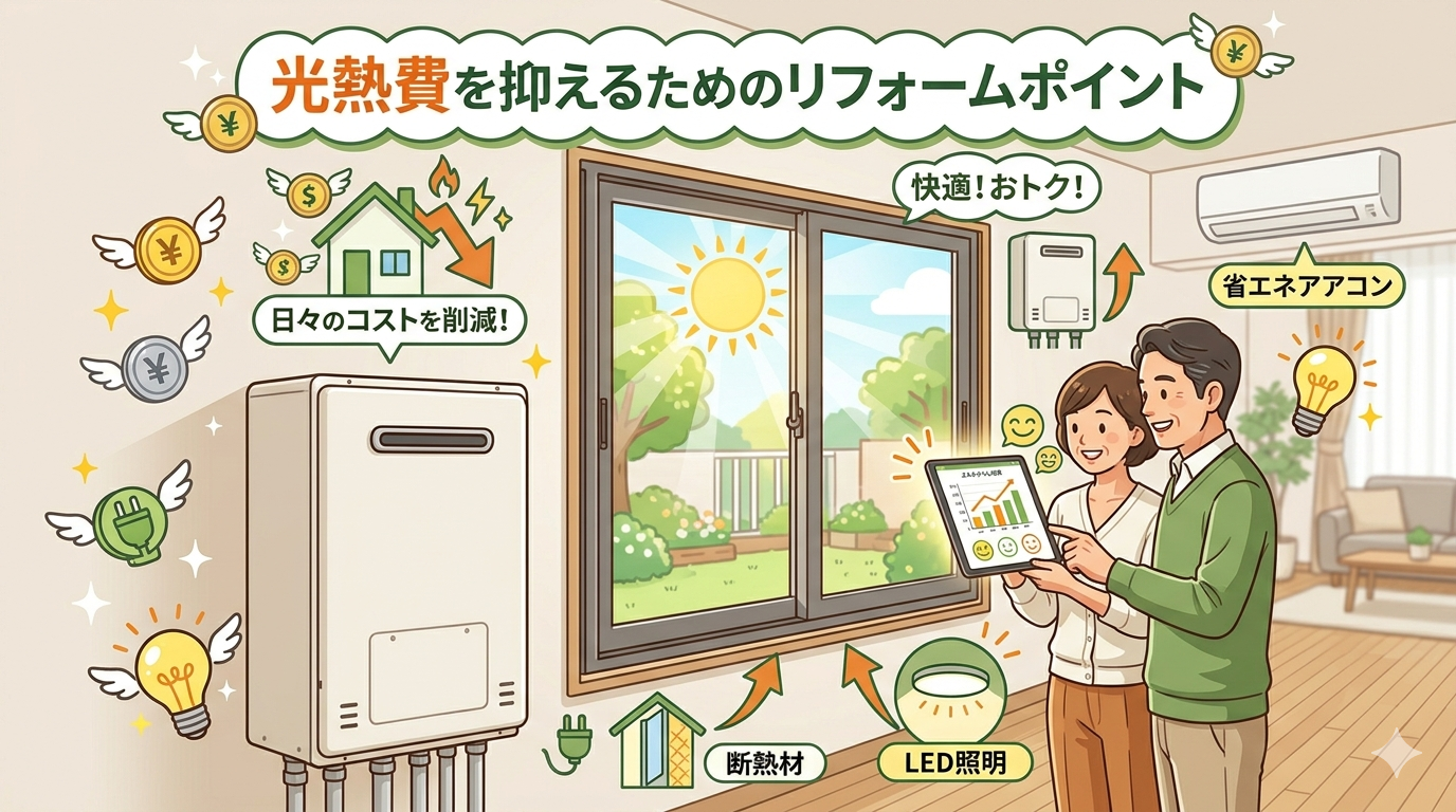 光熱費を抑えるためのリフォームポイント