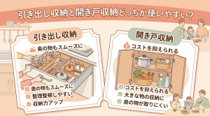 引き出し収納と開き戸収納どっちが使いやすい？