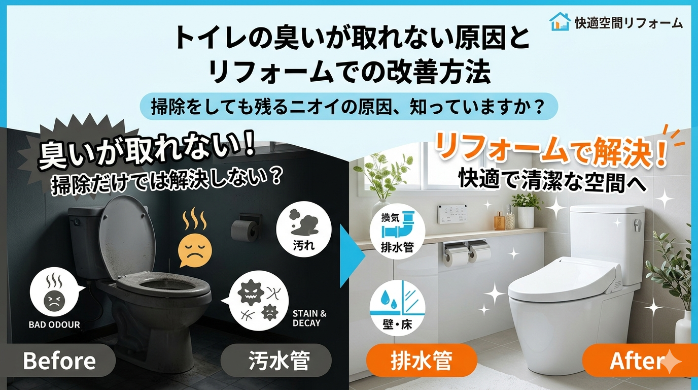 トイレの臭いが取れない原因とリフォームでの改善方法