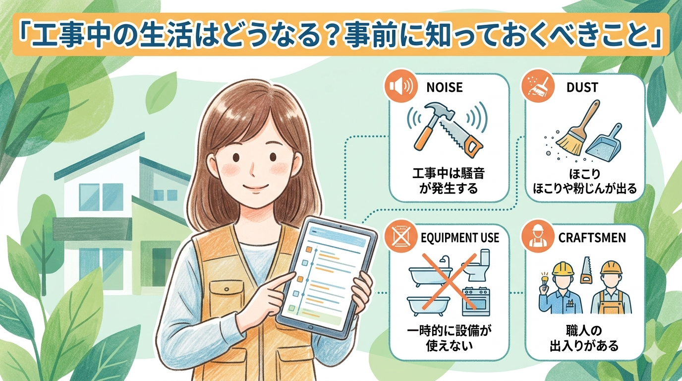 工事中の生活はどうなる？事前に知っておくべきこと