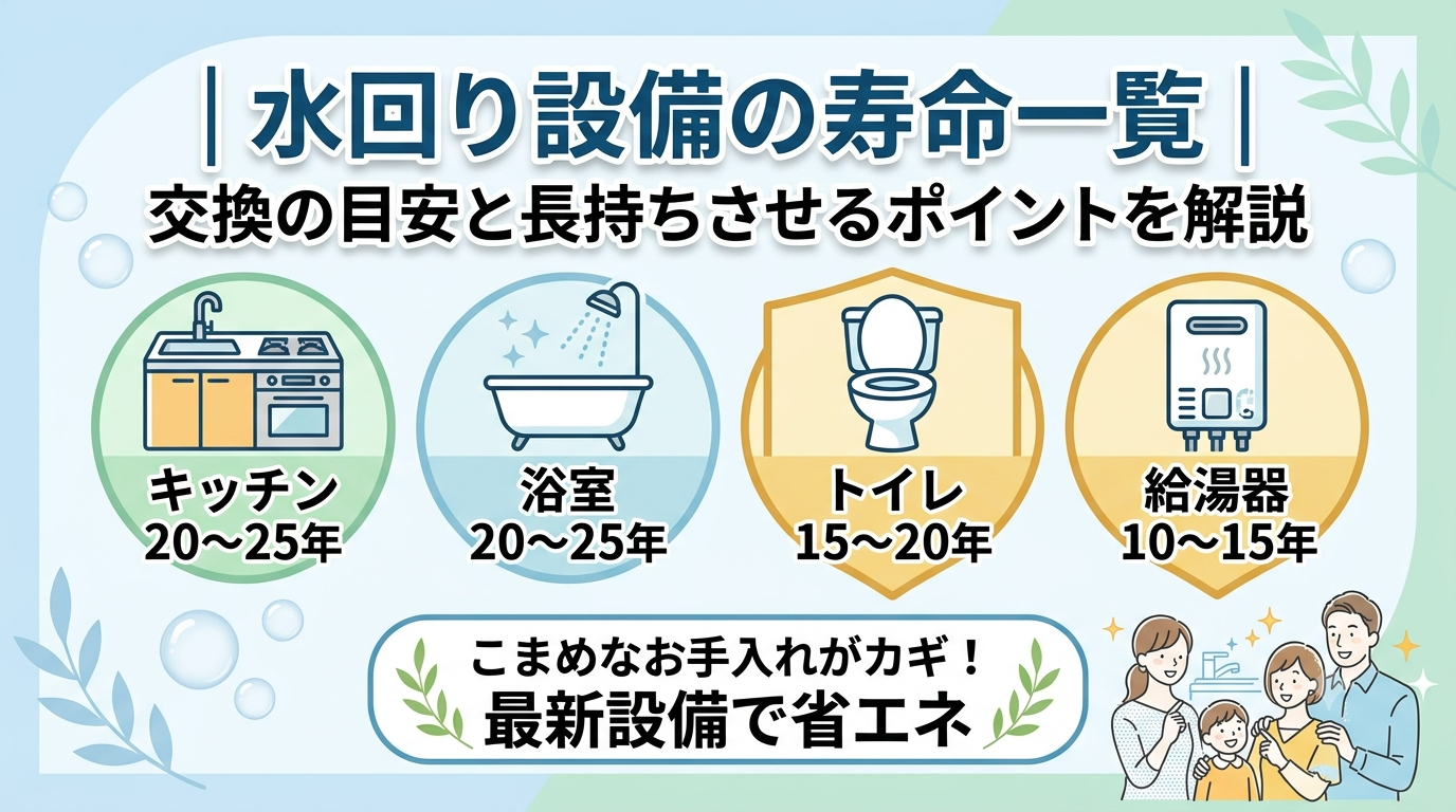 水回り設備の寿命一覧｜交換の目安と長持ちさせるポイントを解説