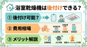 浴室乾燥機は後付けできる？費用とメリットを解説