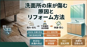 洗面所の床が傷む原因とリフォーム方法