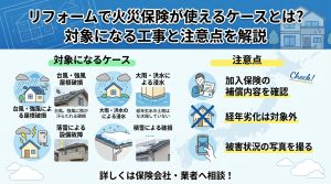リフォームで火災保険が使えるケースとは？対象になる工事と注意点を解説