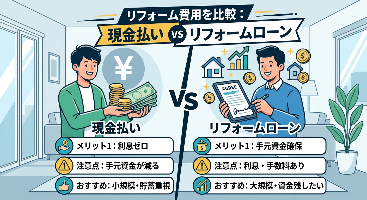 リフォーム費用は現金払いとローンどちらがおすすめ？メリット・デメリットを比較
